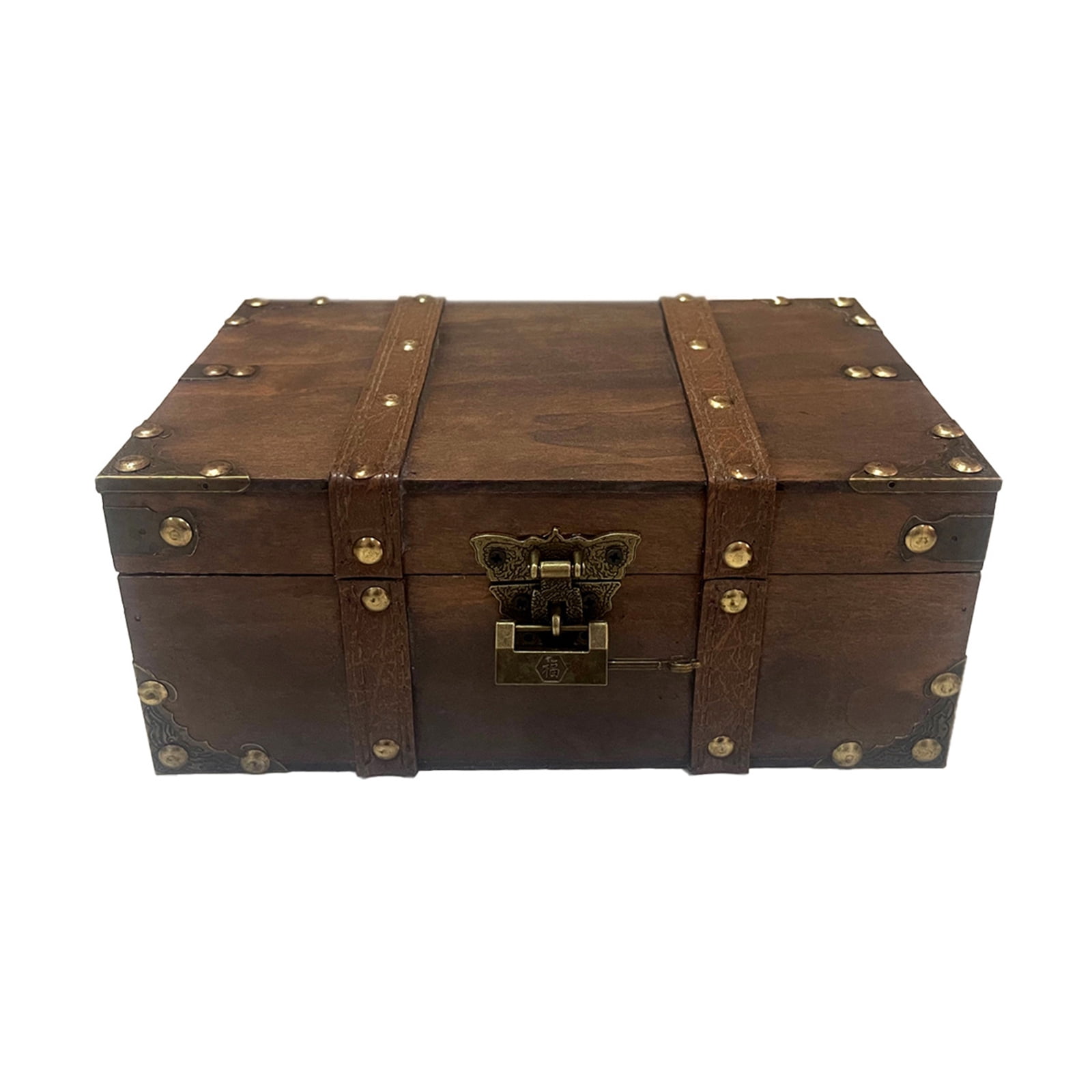 RYUJNDK Vintage Wooden Keepsakes Chest with Mechanism Antique Jewelry ...