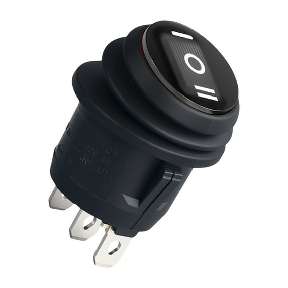 RYUJNDK Waterproof Oilproof Round Rockers Switches 3 Pin 3 Position without Light Electrical Replacement Switches for Enthusias