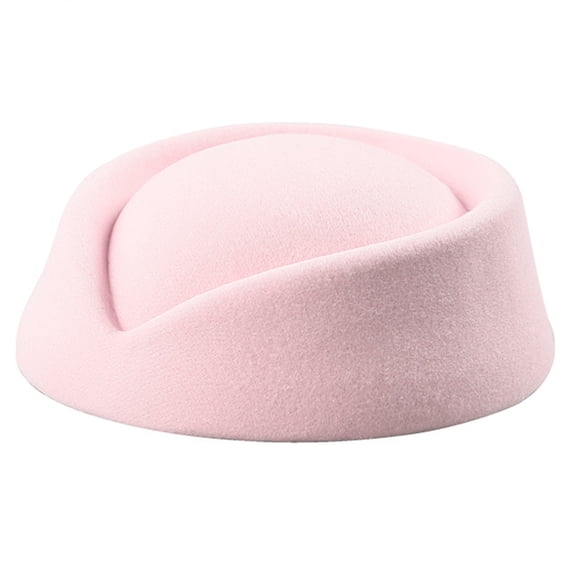 RYUJNDK Women Stewardess Costume Accessories Flight Attendant Hat for Real-Estate Uniform Vintage British Stewardess Hat