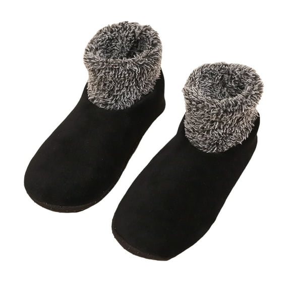 RYUJNDK Womens Warm Indoor Home Winter Ankle Slipper Socks with Skid Resistant Bottom Thick Fleece Lined Plush Cuffs Floor Socks
