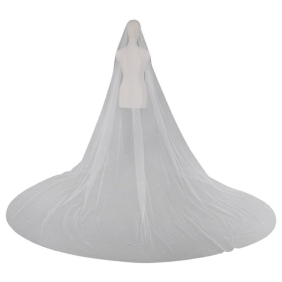 RYUJNDK for Trailing Cathedral Wedding Veil One-Layer Pearl Beading Headpiec