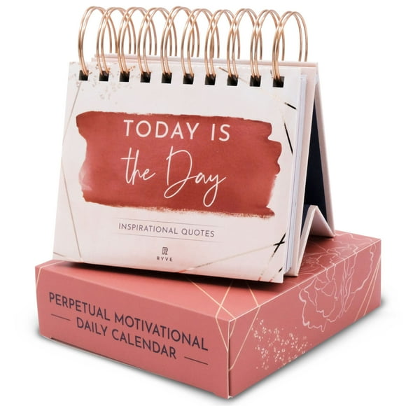 RYVE Inspirational Desk Calendar - Motivational Flip Calendar with Quotes - Motivational Desk Calendar, Motivational Gifts for Women, Desk Gifts for Women, New Job Gift, Daily Affirmations for Women
