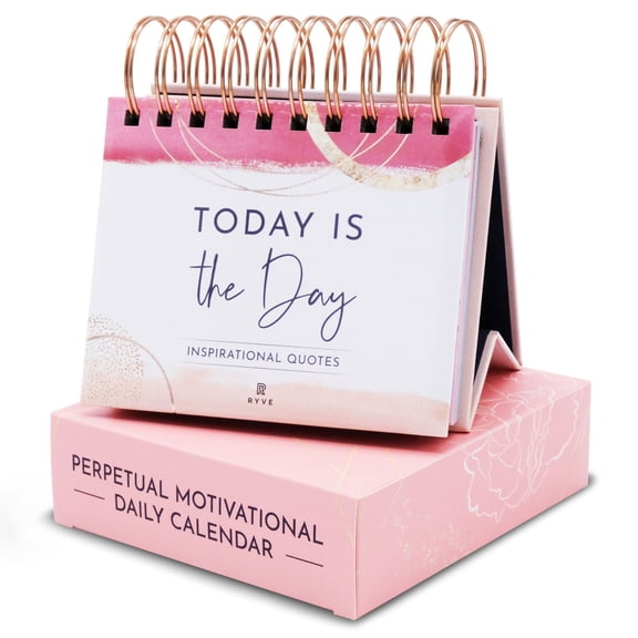 RYVE Motivational Desk Calendar with 366 Daily Quotes, New Job Gifts for Women