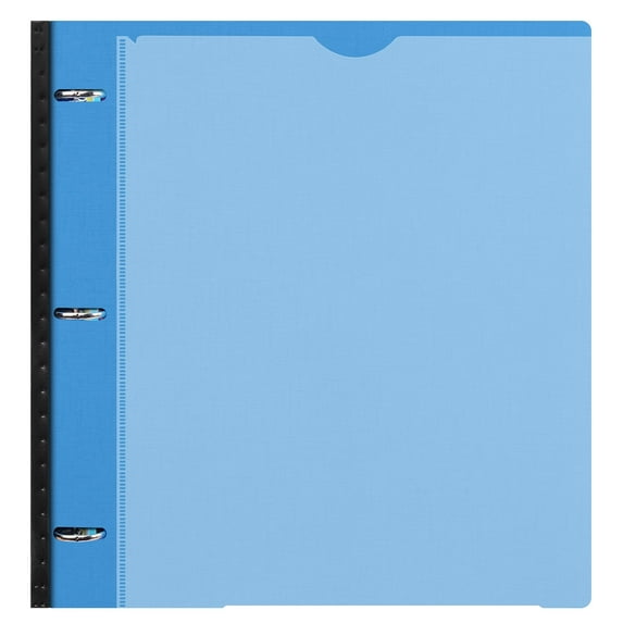 RYWESNIY 1 Inch Binder Project Organizer with pocket Dividers,Customizable Front Cover,Refillable Telescoping Binder with 5 Colors Divider- Blue