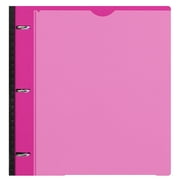 RYWESNIY 1 Inch Binder Project Organizer with pocket Dividers，Customizable Front Cover,Refillable Telescoping Binder with 5 Colors Divider-Pink
