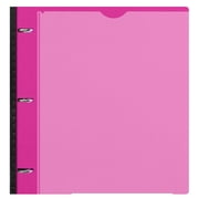 RYWESNIY 1 Inch Binder Project Organizer with pocket Dividers，Customizable Front Cover,Refillable Telescoping Binder with 5 Colors Divider-Pink