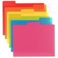 thumbnail image 1 of RYWESNIY Plastic Colored File Folders,1/3 Cut Tab,Heavy Duty File Folders with Labels,Letter Size,18 Pack, 1 of 7