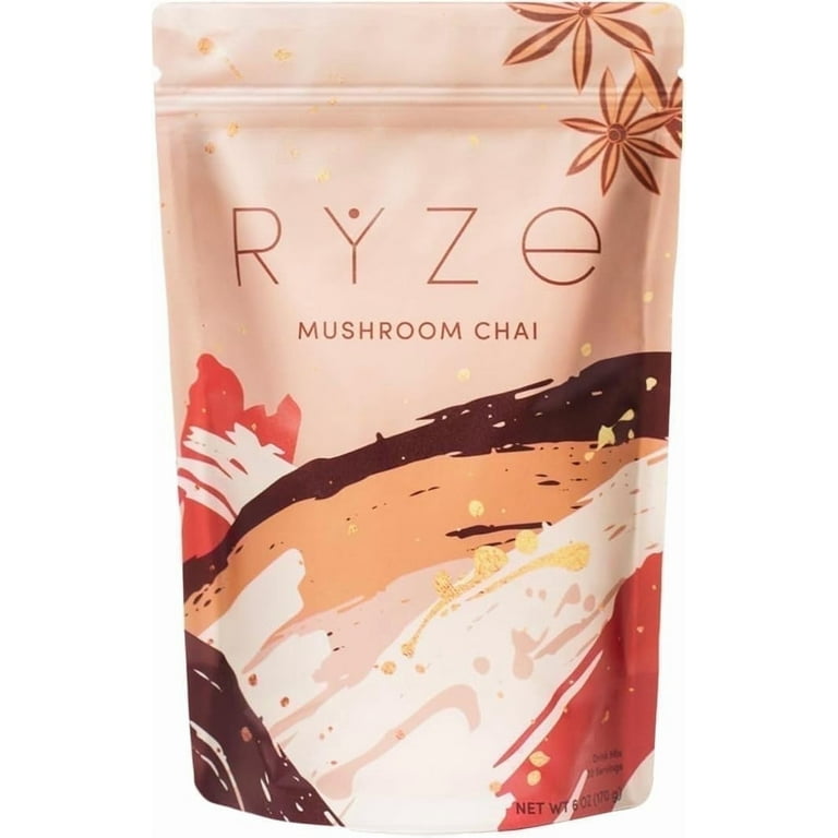 RYZE Mushroom Chai with Organic Adaptogenic Mushrooms for Better