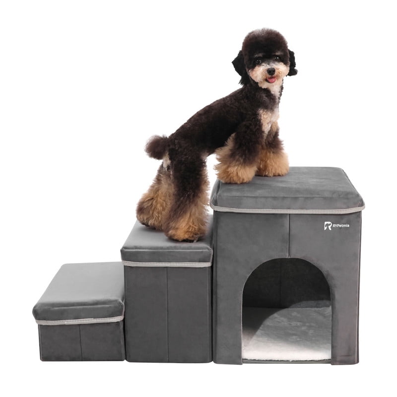 Dog Stairs For Small Dogs High Beds COZIWOW 19-H Foldable Dog