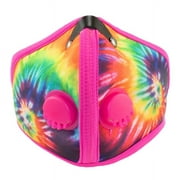 RZ Mask M2 Nylon Air Filtration Face Mask with Carbon Filters Medium, Tie Dye Pink