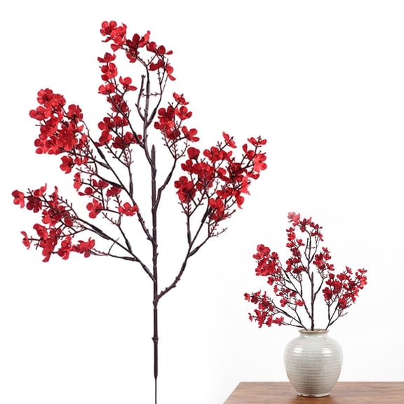 RZDLIZJ 1 Bundle Baby Breath Flowers Artificial Bulk Fake Gypsophila Bouquets Red Real Touch Silk Floral Arrangements for Table Centerpieces Wedding Home Farmhouse Party DIY Decor