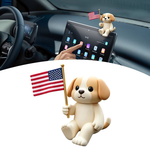 RZDLIZJ 1 Pcs Patriotic Puppy Dog Figurines Memorial Day Table Top Wooden Statue Patriotic Table Decor 4th of July Decorations for Independence Day Indoor Office Desk Mantle Home Decor