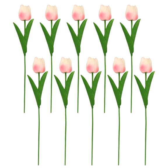 RZDLIZJ 10Pcs/Set Real-touch Artificial Tulip Flowers Home Wedding Party Decor Artificial Tulip Flowers Home Wedding Party Decor Gift Photograph Prop(12.99",Light Yellow)