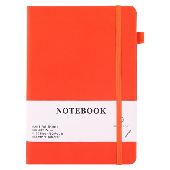 RZDLIZJ 1Pc A5 Lined Hardcover Notebook,100 Sheets 200 Pages PU Leather Journal with Elastic Closure & Pen Loop,Thick Line Paper Writing Diary for Daily Journaling,Plan Drafting
