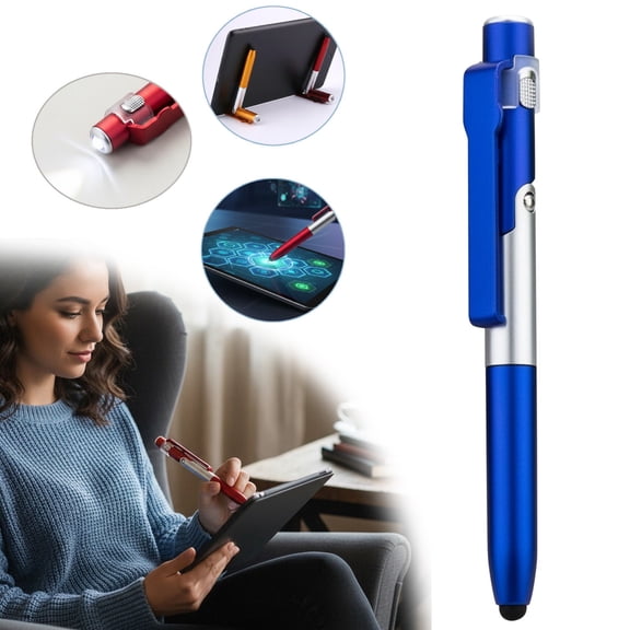 RZDLIZJ 1Pc Foldable LED Light Pen, Smooth Writing Plastic Ballpoint Pen with Mini Flashlight, for Night Writing Lighting Use, 2.39x0.43x0.43 Inch