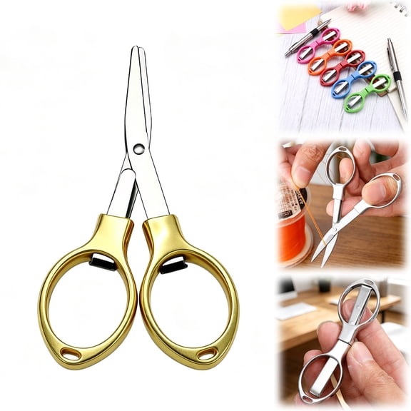 RZDLIZJ 1Pc Folding Scissors,Stainless Portable Foldable Shears,Compact Pocket Scissors for Paper Cutting,Craft,Travel,Daily Household Use,3.8x2x0.8 Inch