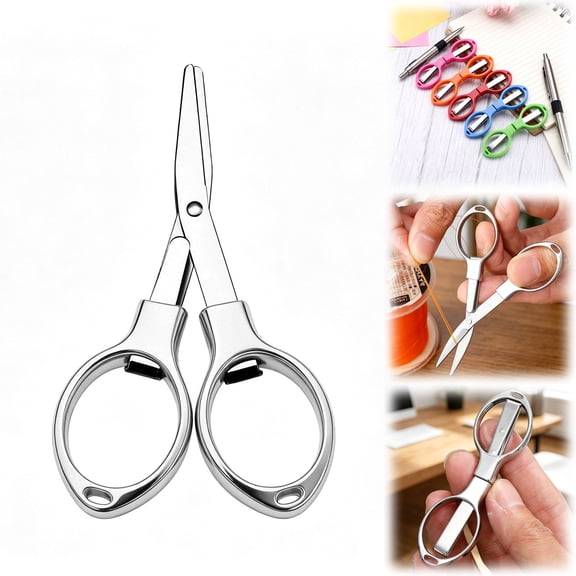 RZDLIZJ 1Pc Folding Scissors,Stainless Portable Foldable Shears,Compact Pocket Scissors for Paper Cutting,Craft,Travel,Daily Household Use,3.8x2x0.8 Inch
