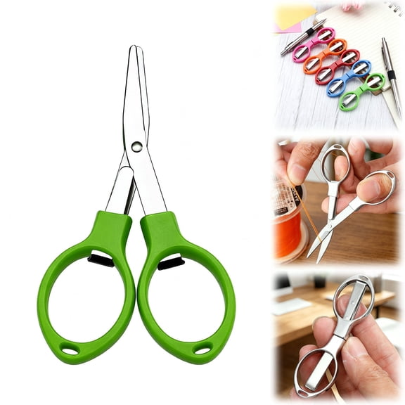 RZDLIZJ 1Pc Folding Scissors,Stainless Portable Foldable Shears,Compact Pocket Scissors for Paper Cutting,Craft,Travel,Daily Household Use,3.8x2x0.8 Inch