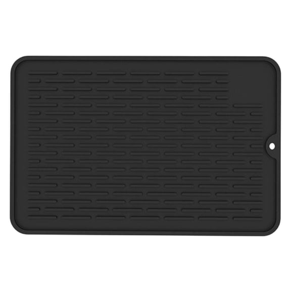 RZDLIZJ 1Pcs Heat-Resistant Silicone Dish Drying Mat,Food-Grade Non-Slip Quick-Drain Pad for Kitchen Counter,Dishes,Hot Pots,Air Fryer&Dishwasher Safe,11.8x7.9 Inch