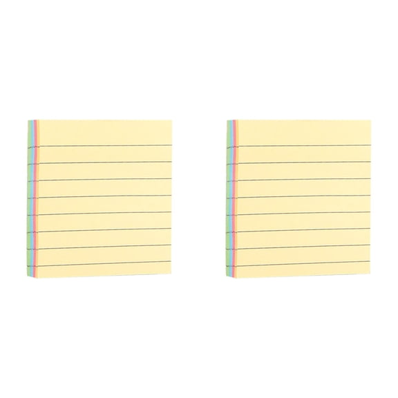 RZDLIZJ 2 Pad Lined Sticky Notes with Lines 2.99x2.99in Self-Stick Notes Bright Color Sticky Notes,45 Sheets/Pad (Yellow)