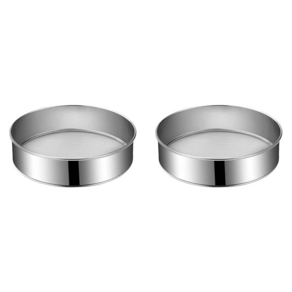 RZDLIZJ 2Pcs Heavy Duty Food Grade Stainless Steel Flour Sifter,Fine Mesh Rustproof Baking Sieve Strainer,Professional Powder Sifting Tool for Flour Sugar Cocoa Powder Straining,7x 6.3x 2.1 Inch