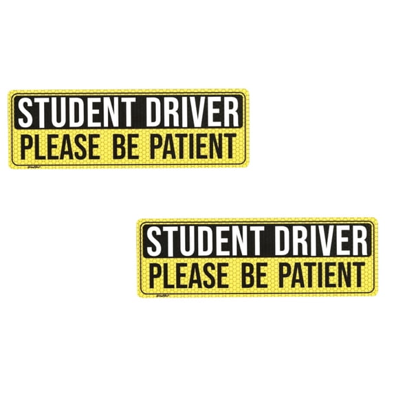 RZDLIZJ 2pcs Student Driver Magnet for Car,Please Be Patient Student Driver,New Drivers Sticker Safety Warning,Magnetic Reflective Rookie Driver Bumper Sticker (Black&Yellow)