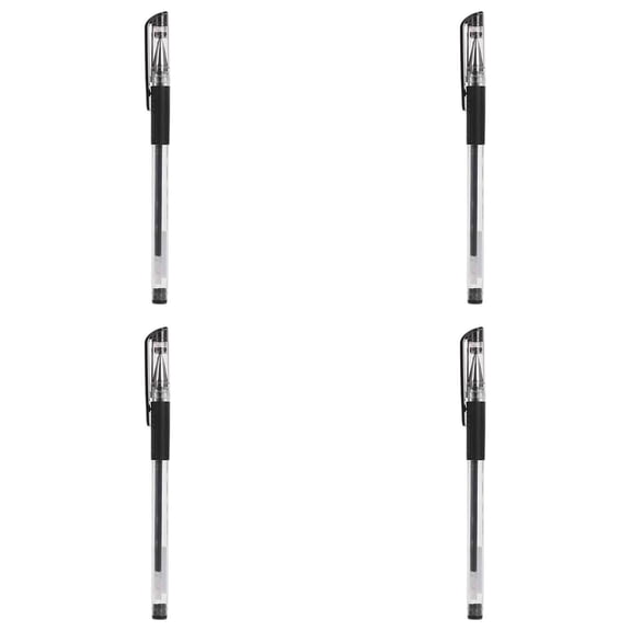 RZDLIZJ 4 Pack 0.5mm Black Tip Gel Pens,Plastic Break-Resistant Smooth Fast-Drying Ink Pens for Daily Writing Note Taking Journaling Use,5.9 Inch