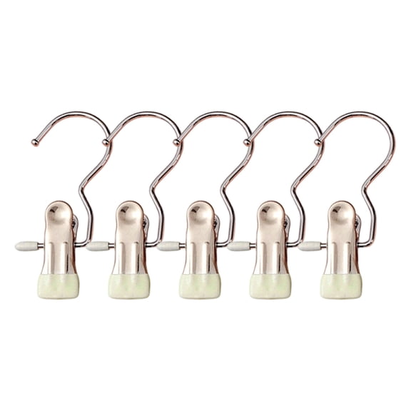 RZDLIZJ 5Pcs Stainless Steel Hook Clips,Heavy Duty Wall Hanging Clips,Multi-Purpose Metal Clamp Hooks for Hanging Towel,Clothes,Photos,Storage,4.52x3.94x1.18 Inch