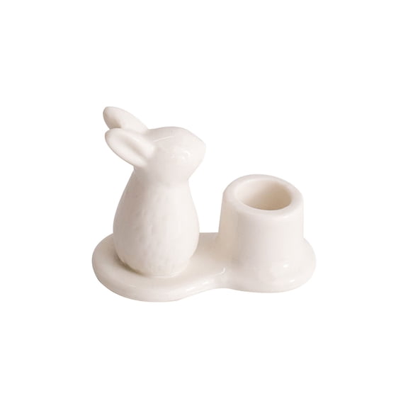 RZDLIZJ Bunny Candle Holder for Easter: Tealight Holders Centerpiece Table Decorations for Pillar Candles - Coloured Rabbit Tea Light Candle Holders for Easter Party Spring Home Decor(White)