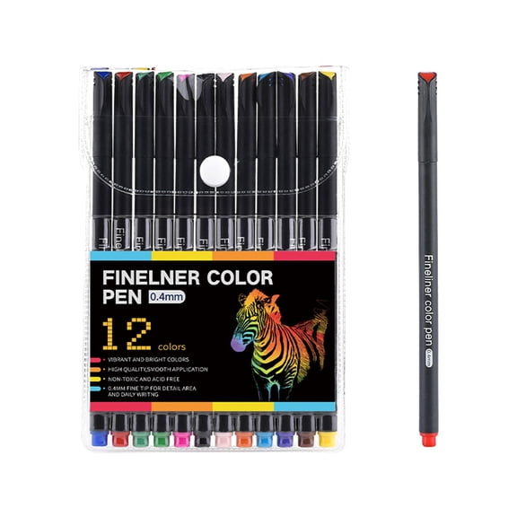 RZDLIZJ Colored Fineliner Pen Set,0.4mm Fine Point Outline Drawing Pens,Multi-Color Waterproof Sketch Marker Pens for Drafting,Journaling,Art Creation and Office Marking