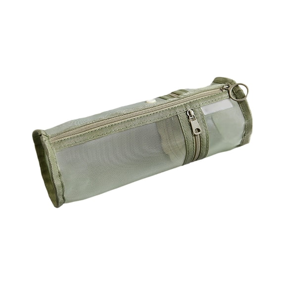 RZDLIZJ Dual-Use Mesh Pencil Case,Minimalist Transparent Mesh Pen Holder Pouch,Standable Cylinder Pen Bag for Stationery Storage Office Desk Organization Daily Use 8.8 Inch
