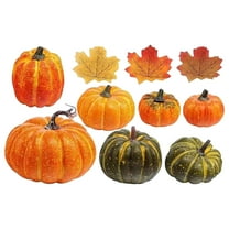 RZDLIZJ Fall Decorations for Home-7pcs Mini Pumpkins , 30pcs Leaves -Thanksgiving Harvest Decor for Table Mantel (Largest: 6.7" x 4")