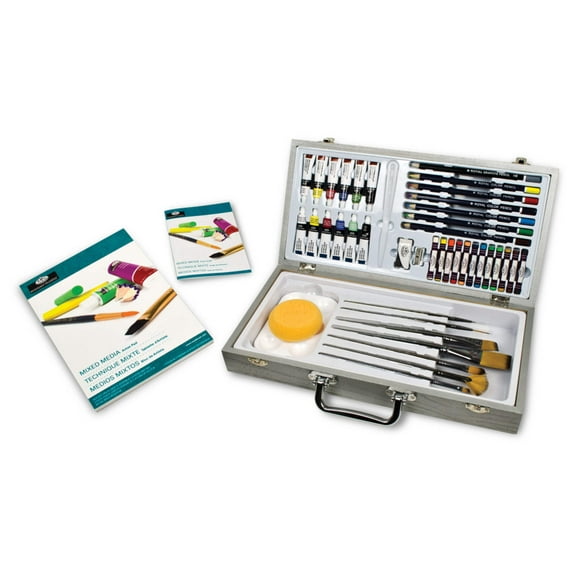 Royal & Langnickel Essentials 53pc Mixed Media Standard Handle Zen Brush Travel Art Set