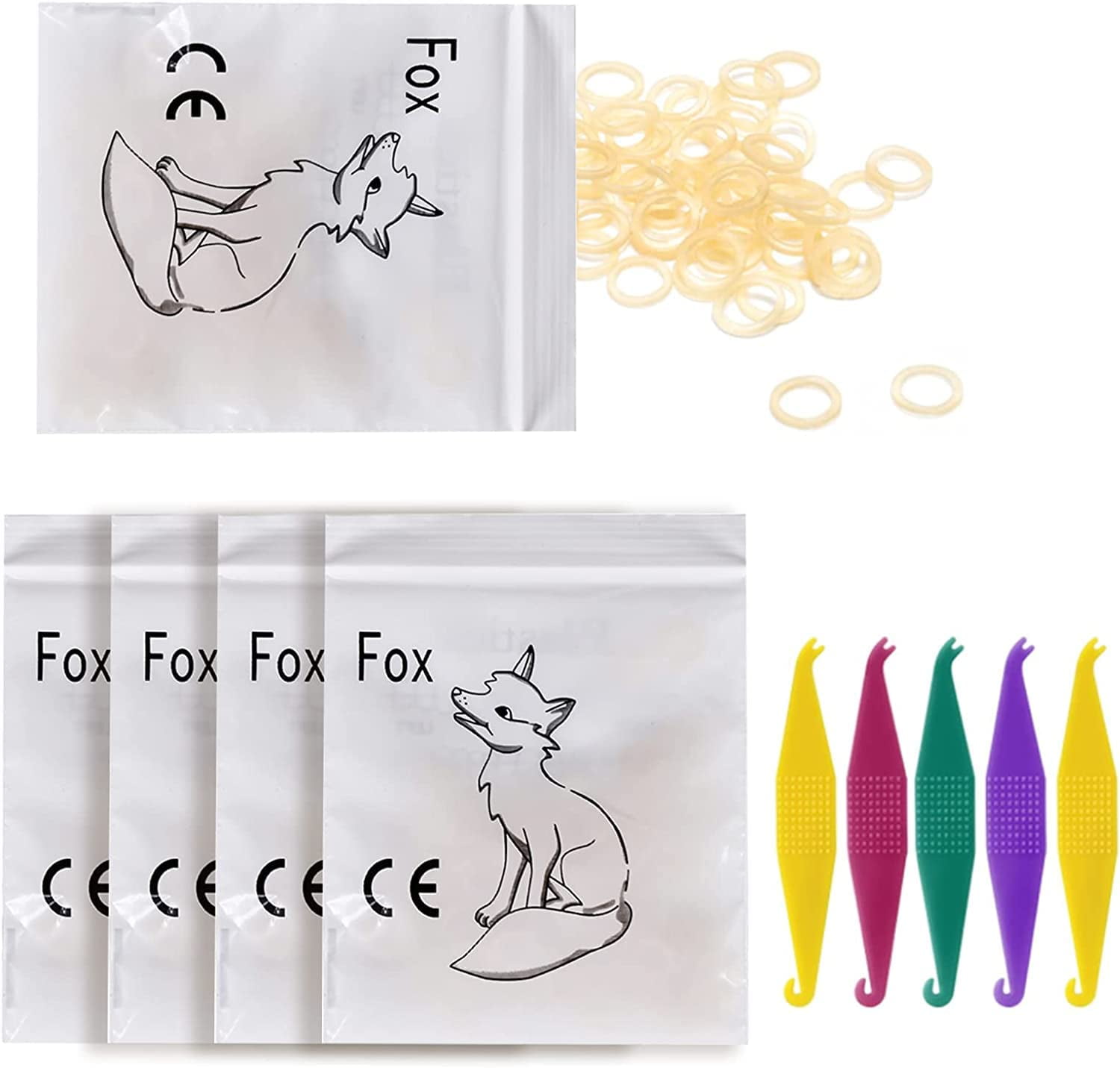 RZJZGZ 500 Pcs Dental NG01 Rubber Traction Bands 5 Pcs Disposable Plastic Orthodontic Elastic