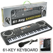 RZVNMKO 61 Key Electric Piano Musical Instruments Keyboard Piano with Microphone USB Powered Electronic Digital Piano with Built-in Speaker Microphone for Beginners Children