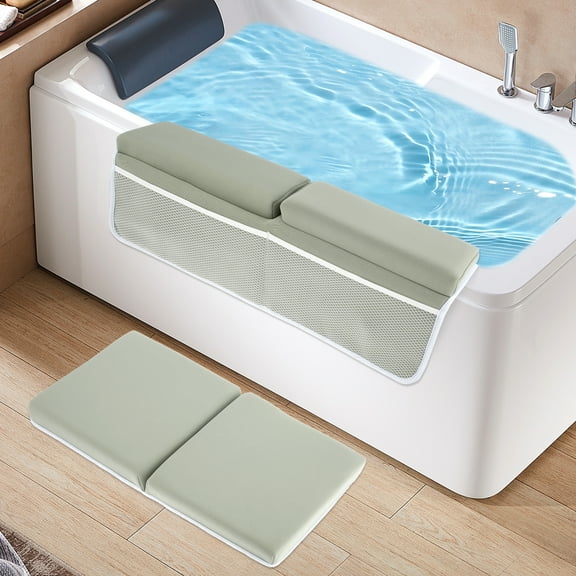 RZVNMKO Bath Kneeler Pad with Toy Organizer Elbow Rest Padding Comfortable Foam Bath Kneeling Pad Anti-Slip Bath Tub for Baby Bath, Garden Work, Exercise, Yoga