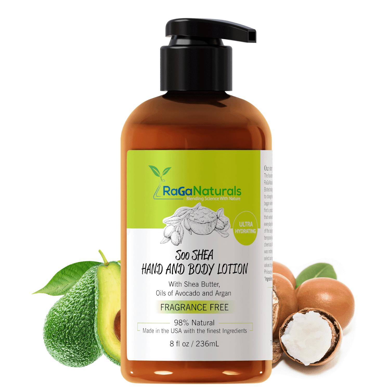 RaGaNaturals Fragrance Free Hand and Body Lotion - All Natural, Vegan ...
