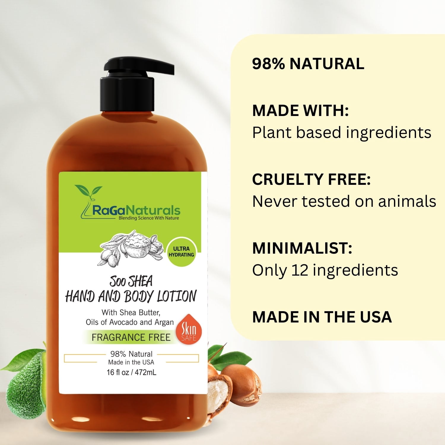RaGaNaturals Unscented Body Lotion - All Natural Dry Skin Lotion for ...