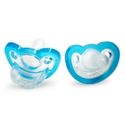 RaZbaby JollyPop Pacifier 0-3m (2-Pack) | Safe, Soft, and Easy to Clean for Babies | USA Made | Blue