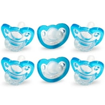 RaZbaby Jollypop Pacifier for Newborns & Up, USA Made, Natural Shaped Orthodontic Binky, Lovingly Shared in NICUs & Hospitals Worldwide, Medical-Grade 100% BPA-Free - 0-3 Months, 6 Pack - Blue