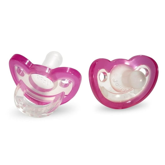RaZbaby Jollypop Pacifier for Newborns & Up, USA Made, Natural Shaped Orthodontic Binky, Lovingly Shared in NICUs & Hospitals Worldwide, Medical-Grade 100% BPA-Free - 0-3 Months, 2 Pack - Pink