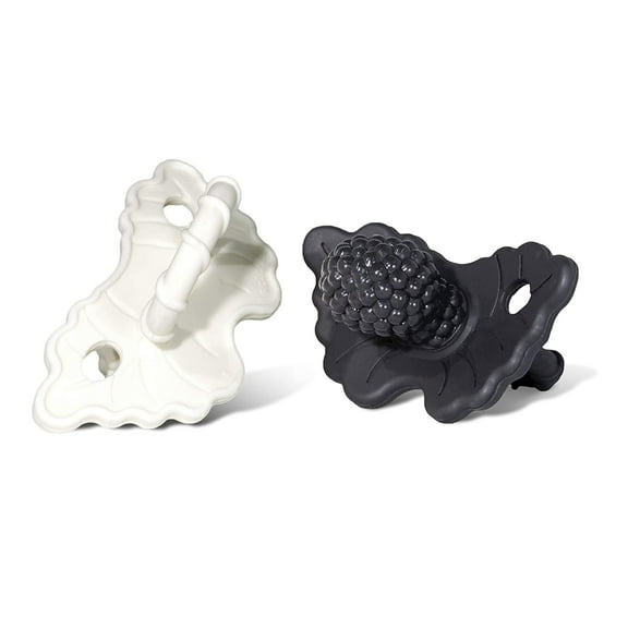 RaZbaby RaZberry Teether 3m+ (2 Pack) - Soft Silicone, BPA Free, Easy-to-Hold - Black/White