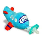 RaZbaby RaZbuddy Paci Holder - Detachable JollyPop Pacifier 0m+ - Airplane - Bpa Free - Pacifier Made in USA
