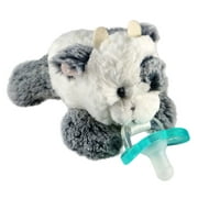 RaZbaby RaZbuddy Paci Holder - Detachable JollyPop Pacifier 0m+ - Cow - Bpa Free - Pacifier Made in USA
