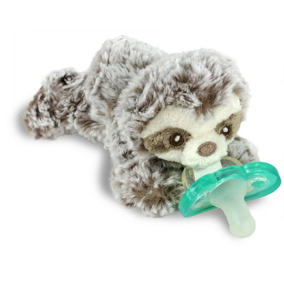RaZbaby RaZbuddy Paci Holder - Detachable JollyPop Pacifier 0m+ - Sloth - Bpa Free - Pacifier Made in
