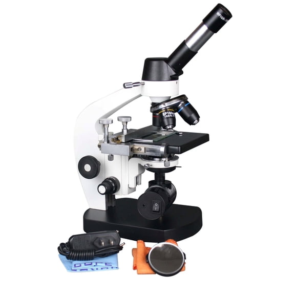 Raadical High Power Professional Compund Medical Vet Biology Microscope w 2500x Magnification Battery S Plan Objectives 3D Stage