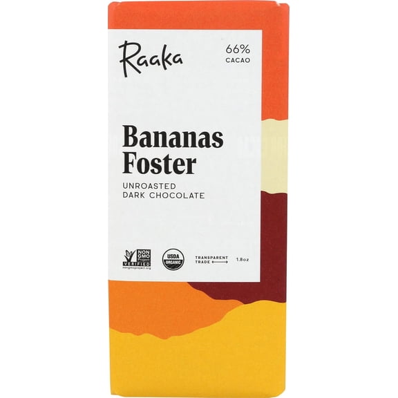Raaka, Bar Chocolate Bananas Foster Organic, 1.8 Ounce (Pack of 1)