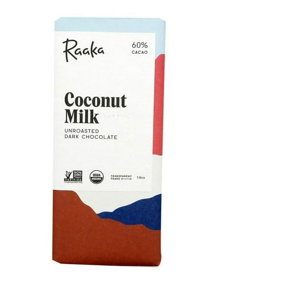 Raaka Organic Chocolate Coconut Milk 60% Dark Chocolate Bar, 1.8 Oz - Pack Of 3