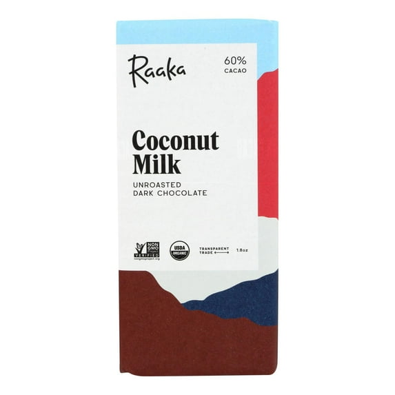 Raaka's Coconut Milk Chocolate Bar - Case of 12 - 1.8 OZ