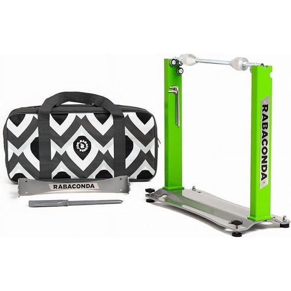 Rabaconda Green Motorcycle Wheel Balancer Stand 19.7 in x 9.8 in x 6.9 in with carry bag